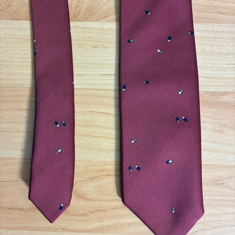 Oscar de la Renta Burgundy Men’s Designer Patterned Necktie – Vintage